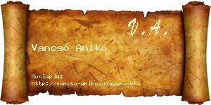 Vancsó Anikó névjegykártya