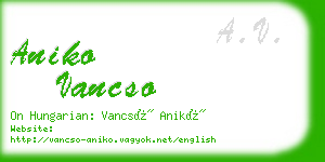 aniko vancso business card